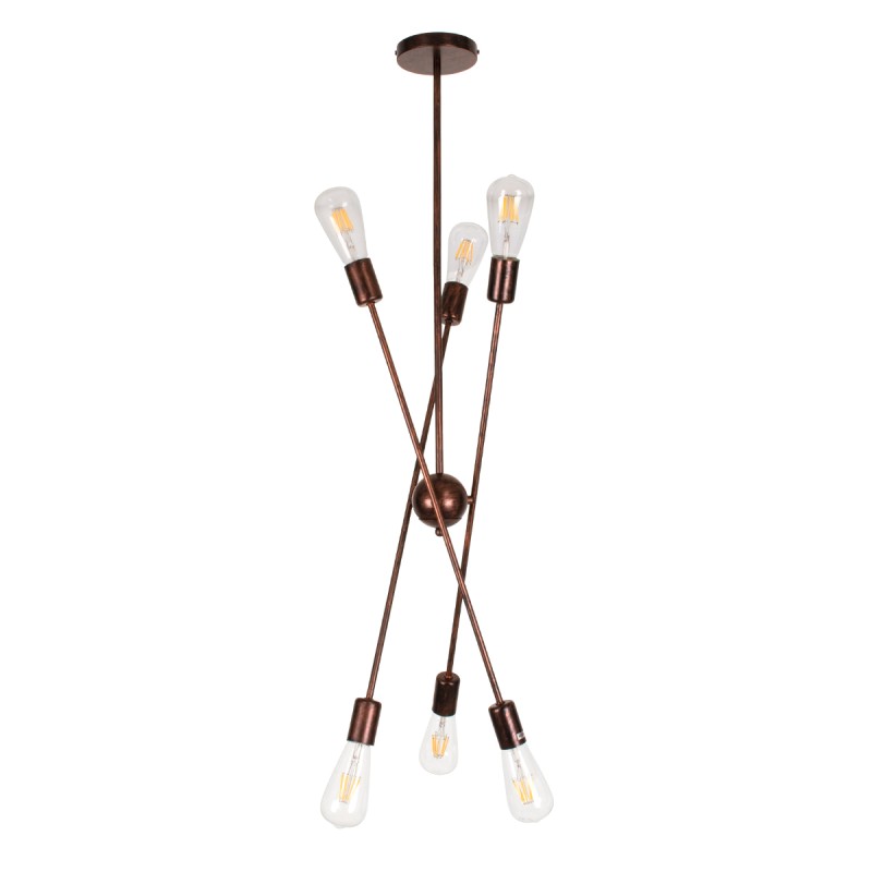 GLOBOSTAR® ZANE 00785 Μοντέρνο Φωτιστικό Οροφής με Ντουί 6 x E27 AC 220-240V IP20 - Χάλκινο - Μ70 x Π70 x Υ100cm