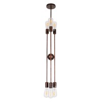 GLOBOSTAR® ZANE 00785 Μοντέρνο Φωτιστικό Οροφής με Ντουί 6 x E27 AC 220-240V IP20 - Χάλκινο - Μ70 x Π70 x Υ100cm
