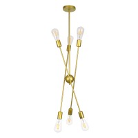 GLOBOSTAR® ZANE 00786 Μοντέρνο Φωτιστικό Οροφής με Ντουί 6 x E27 AC 220-240V IP20 - Χρυσό - Μ70 x Π70 x Υ100cm