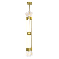 GLOBOSTAR® ZANE 00786 Μοντέρνο Φωτιστικό Οροφής με Ντουί 6 x E27 AC 220-240V IP20 - Χρυσό - Μ70 x Π70 x Υ100cm