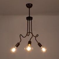 GLOBOSTAR® ASPECT 00788 Μοντέρνο Φωτιστικό Οροφής με Ντουί 3 x E27 AC 220-240V IP20 - Χάλκινο - Μ42 x Π42 x Υ60cm