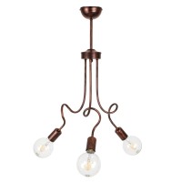 GLOBOSTAR® ASPECT 00788 Μοντέρνο Φωτιστικό Οροφής με Ντουί 3 x E27 AC 220-240V IP20 - Χάλκινο - Μ42 x Π42 x Υ60cm