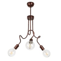 GLOBOSTAR® ASPECT 00788 Μοντέρνο Φωτιστικό Οροφής με Ντουί 3 x E27 AC 220-240V IP20 - Χάλκινο - Μ42 x Π42 x Υ60cm