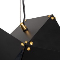 GLOBOSTAR® WELLES REPLICA 00797 Μοντέρνο Κρεμαστό Φωτιστικό Οροφής με Ντουί 6 x E14 AC 220-240V IP20 - Μαύρο & Χρυσό - Μ98 x Π32 x Υ30cm