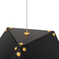 GLOBOSTAR® WELLES REPLICA 00797 Μοντέρνο Κρεμαστό Φωτιστικό Οροφής με Ντουί 6 x E14 AC 220-240V IP20 - Μαύρο & Χρυσό - Μ98 x Π32 x Υ30cm