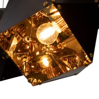 GLOBOSTAR® WELLES REPLICA 00797 Μοντέρνο Κρεμαστό Φωτιστικό Οροφής με Ντουί 6 x E14 AC 220-240V IP20 - Μαύρο & Χρυσό - Μ98 x Π32 x Υ30cm