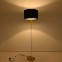 GLOBOSTAR® ASHLEY 00825 Μοντέρνο Επιδαπέδιο Φωτιστικό με Ντουί 1 x E27 AC 220-240V IP20 - Μαύρο & Χρυσό - Μ40 x Π40 x Υ148cm