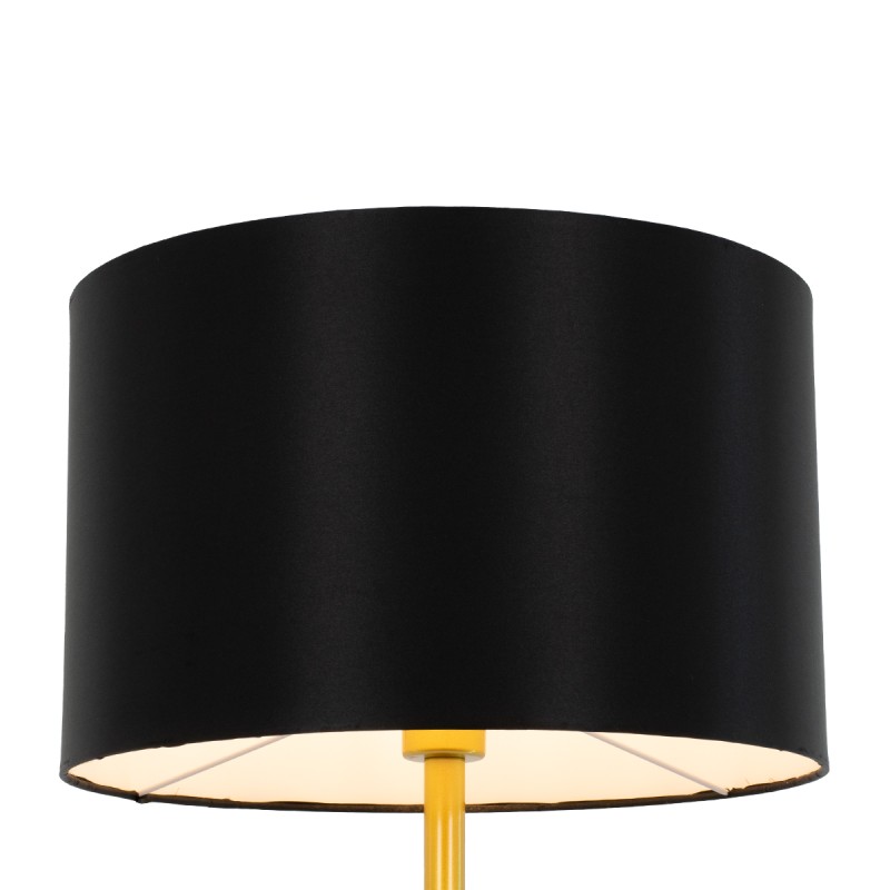 GLOBOSTAR® ASHLEY 00825 Μοντέρνο Επιδαπέδιο Φωτιστικό με Ντουί 1 x E27 AC 220-240V IP20 - Μαύρο & Χρυσό - Μ40 x Π40 x Υ148cm