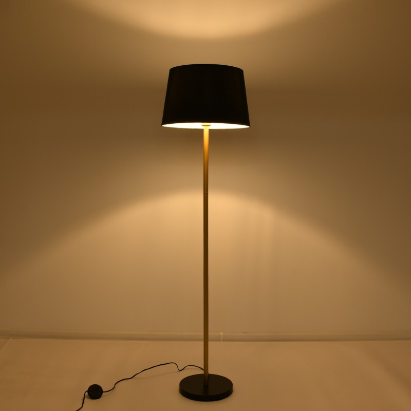GLOBOSTAR® CEDAR 00829 Μοντέρνο Επιδαπέδιο Φωτιστικό με Ντουί 1 x E27 AC 220-240V IP20 - Μαύρο & Χρυσό - Μ40 x Π40 x Υ148cm