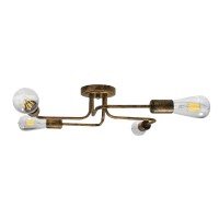 GLOBOSTAR® LIBERTA 00839 Μοντέρνο Φωτιστικό Οροφής με Ντουί 4 x E27 AC 220-240V IP20 - Χάλκινο - Μ44.5 x Π44.5 x Υ12cm