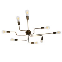 GLOBOSTAR® LIBERTA 00841 Μοντέρνο Φωτιστικό Οροφής με Ντουί 8 x E27 AC 220-240V IP20 - Μπρούτζινο - Μ102 x Π72 x Υ10.5cm