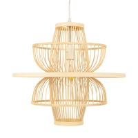 GLOBOSTAR® BALI 00861 Boho Κρεμαστό Φωτιστικό Οροφής με Ντουί 1 x E27 AC 220-240V IP20 - Μπεζ - Μ45 x Π45 x Υ42.5cm