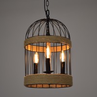 GLOBOSTAR® MERLIN 00865 Vintage Κρεμαστό Φωτιστικό Οροφής με Ντουί 3 x E14 AC 220-240V IP20 - Μαύρο & Μπεζ - Μ28 x Π28 x Υ40cm
