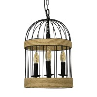 GLOBOSTAR® MERLIN 00865 Vintage Κρεμαστό Φωτιστικό Οροφής με Ντουί 3 x E14 AC 220-240V IP20 - Μαύρο & Μπεζ - Μ28 x Π28 x Υ40cm