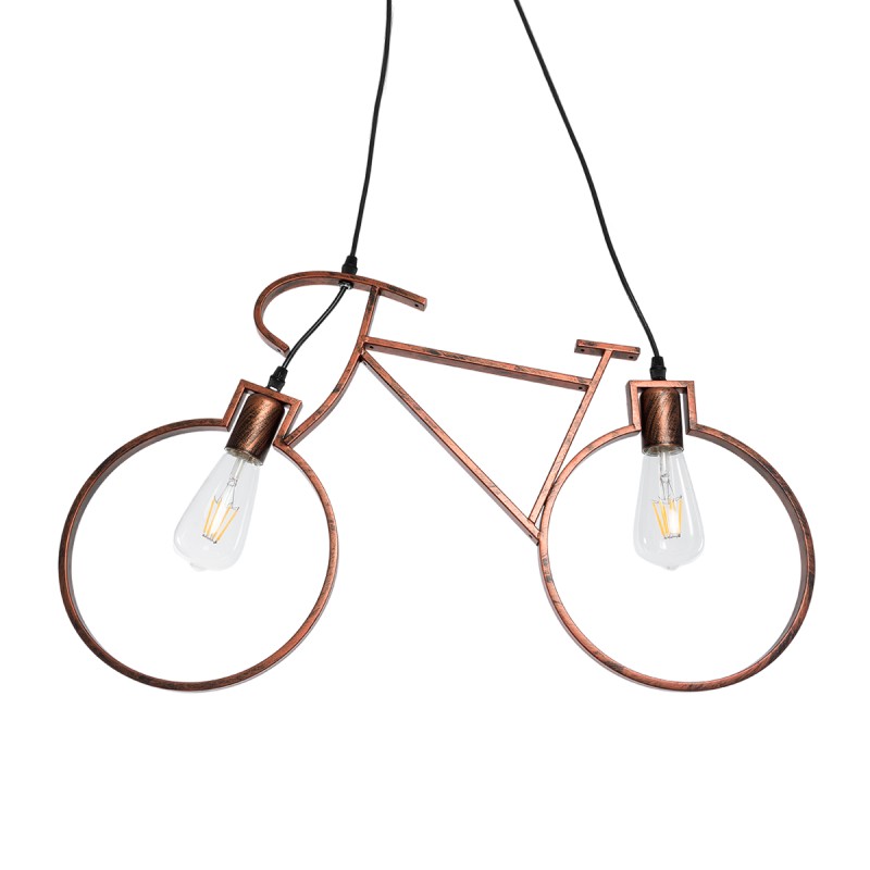 GLOBOSTAR® BIKE 00868 Vintage Κρεμαστό Φωτιστικό Οροφής με Ντουί 2 x E27 AC 220-240V IP20 - Χάλκινο - Μ67 x Π3.5 x Υ41cm