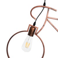 GLOBOSTAR® BIKE 00868 Vintage Κρεμαστό Φωτιστικό Οροφής με Ντουί 2 x E27 AC 220-240V IP20 - Χάλκινο - Μ67 x Π3.5 x Υ41cm