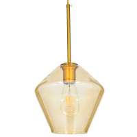 GLOBOSTAR® AMARIS 00869 Μοντέρνο Κρεμαστό Φωτιστικό Οροφής με Ντουί 1 x E27 AC 220-240V IP20 - Χρυσό Πλατίνα & Μελί - Μ22 x Π22 x Y22cm