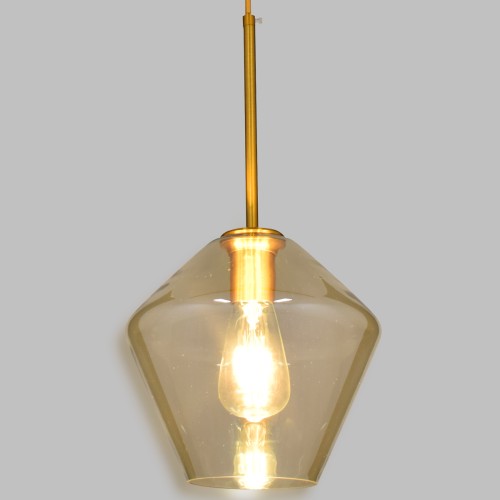 GLOBOSTAR® AMARIS 00869 Μοντέρνο Κρεμαστό Φωτιστικό Οροφής με Ντουί 1 x E27 AC 220-240V IP20 - Χρυσό & Μελί - Μ22 x Π22 x Y22cm