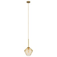 GLOBOSTAR® AMARIS 00869 Μοντέρνο Κρεμαστό Φωτιστικό Οροφής με Ντουί 1 x E27 AC 220-240V IP20 - Χρυσό Πλατίνα & Μελί - Μ22 x Π22 x Y22cm