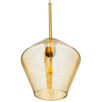 GLOBOSTAR® AMARIS 00869 Μοντέρνο Κρεμαστό Φωτιστικό Οροφής με Ντουί 1 x E27 AC 220-240V IP20 - Χρυσό Πλατίνα & Μελί - Μ22 x Π22 x Y22cm