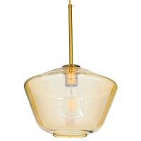 GLOBOSTAR® AMARIS 00870 Μοντέρνο Κρεμαστό Φωτιστικό Οροφής με Ντουί 1 x E27 AC 220-240V IP20 - Χρυσό Πλατίνα & Μελί - Μ30 x Π30 x Y22cm