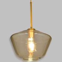 GLOBOSTAR® AMARIS 00870 Μοντέρνο Κρεμαστό Φωτιστικό Οροφής με Ντουί 1 x E27 AC 220-240V IP20 - Χρυσό Πλατίνα & Μελί - Μ30 x Π30 x Y22cm