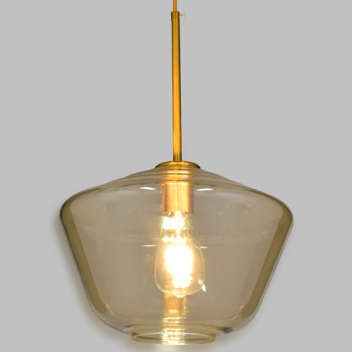 GLOBOSTAR® AMARIS 00870 Μοντέρνο Κρεμαστό Φωτιστικό Οροφής με Ντουί 1 x E27 AC 220-240V IP20 - Χρυσό & Μελί - Μ30 x Π30 x Y22cm