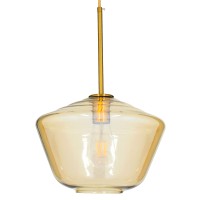 GLOBOSTAR® AMARIS 00870 Μοντέρνο Κρεμαστό Φωτιστικό Οροφής με Ντουί 1 x E27 AC 220-240V IP20 - Χρυσό Πλατίνα & Μελί - Μ30 x Π30 x Y22cm