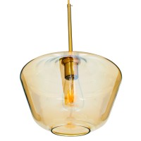 GLOBOSTAR® AMARIS 00870 Μοντέρνο Κρεμαστό Φωτιστικό Οροφής με Ντουί 1 x E27 AC 220-240V IP20 - Χρυσό Πλατίνα & Μελί - Μ30 x Π30 x Y22cm