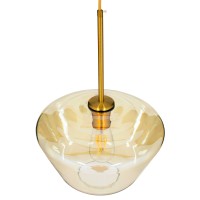 GLOBOSTAR® AMARIS 00870 Μοντέρνο Κρεμαστό Φωτιστικό Οροφής με Ντουί 1 x E27 AC 220-240V IP20 - Χρυσό Πλατίνα & Μελί - Μ30 x Π30 x Y22cm