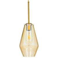 GLOBOSTAR® AMARIS 00871 Μοντέρνο Κρεμαστό Φωτιστικό Οροφής με Ντουί 1 x E27 AC 220-240V IP20 - Χρυσό Πλατίνα & Μελί - Μ17 x Π17 x Υ30cm