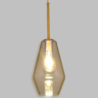 GLOBOSTAR® AMARIS 00871 Μοντέρνο Κρεμαστό Φωτιστικό Οροφής με Ντουί 1 x E27 AC 220-240V IP20 - Χρυσό Πλατίνα & Μελί - Μ17 x Π17 x Υ30cm
