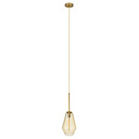 GLOBOSTAR® AMARIS 00871 Μοντέρνο Κρεμαστό Φωτιστικό Οροφής με Ντουί 1 x E27 AC 220-240V IP20 - Χρυσό Πλατίνα & Μελί - Μ17 x Π17 x Υ30cm