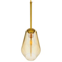 GLOBOSTAR® AMARIS 00871 Μοντέρνο Κρεμαστό Φωτιστικό Οροφής με Ντουί 1 x E27 AC 220-240V IP20 - Χρυσό Πλατίνα & Μελί - Μ17 x Π17 x Υ30cm