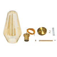 GLOBOSTAR® AMARIS 00871 Μοντέρνο Κρεμαστό Φωτιστικό Οροφής με Ντουί 1 x E27 AC 220-240V IP20 - Χρυσό Πλατίνα & Μελί - Μ17 x Π17 x Υ30cm