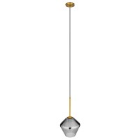 GLOBOSTAR® AMARIS 00872 Μοντέρνο Κρεμαστό Φωτιστικό Οροφής με Ντουί 1 x E27 AC 220-240V IP20 - Χρυσό Πλατίνα & Μαύρο Φιμέ - Μ22 x Π22 x Y22cm