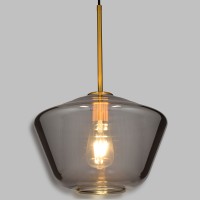 GLOBOSTAR® AMARIS 00873 Μοντέρνο Κρεμαστό Φωτιστικό Οροφής με Ντουί 1 x E27 AC 220-240V IP20 - Χρυσό Πλατίνα & Μαύρο Φιμέ - Μ30 x Π30 x Y22cm