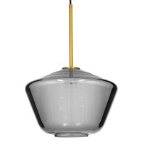 GLOBOSTAR® AMARIS 00873 Μοντέρνο Κρεμαστό Φωτιστικό Οροφής με Ντουί 1 x E27 AC 220-240V IP20 - Χρυσό Πλατίνα & Μαύρο Φιμέ - Μ30 x Π30 x Y22cm