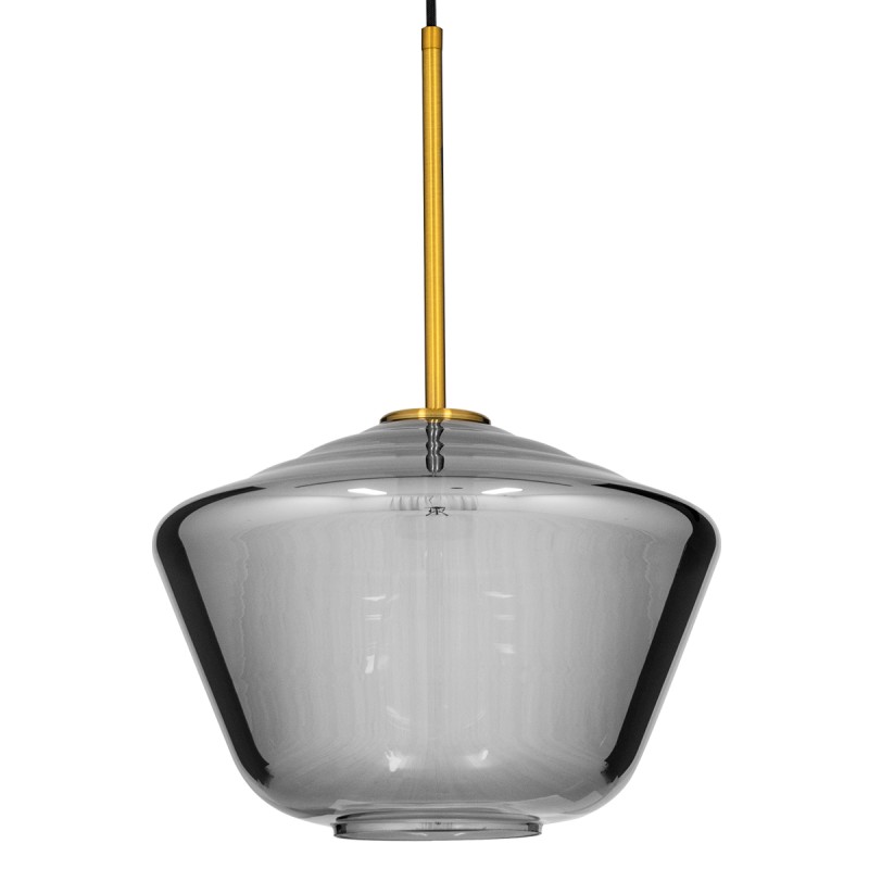 GLOBOSTAR® AMARIS 00873 Μοντέρνο Κρεμαστό Φωτιστικό Οροφής με Ντουί 1 x E27 AC 220-240V IP20 - Χρυσό Πλατίνα & Μαύρο Φιμέ - Μ30 x Π30 x Y22cm