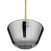 GLOBOSTAR® AMARIS 00873 Μοντέρνο Κρεμαστό Φωτιστικό Οροφής με Ντουί 1 x E27 AC 220-240V IP20 - Χρυσό Πλατίνα & Μαύρο Φιμέ - Μ30 x Π30 x Y22cm