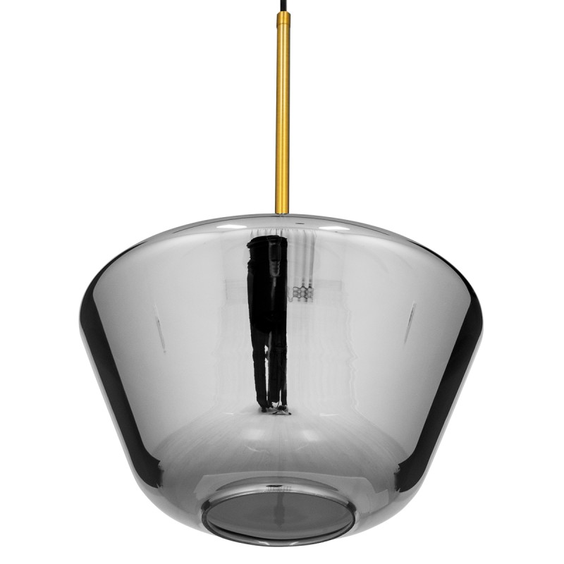 GLOBOSTAR® AMARIS 00873 Μοντέρνο Κρεμαστό Φωτιστικό Οροφής με Ντουί 1 x E27 AC 220-240V IP20 - Χρυσό Πλατίνα & Μαύρο Φιμέ - Μ30 x Π30 x Y22cm