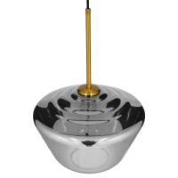 GLOBOSTAR® AMARIS 00873 Μοντέρνο Κρεμαστό Φωτιστικό Οροφής με Ντουί 1 x E27 AC 220-240V IP20 - Χρυσό Πλατίνα & Μαύρο Φιμέ - Μ30 x Π30 x Y22cm