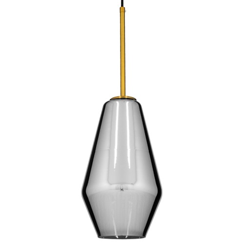 GLOBOSTAR® AMARIS 00874 Μοντέρνο Κρεμαστό Φωτιστικό Οροφής με Ντουί 1 x E27 AC 220-240V IP20 - Χρυσό & Μαύρο Φιμέ - Μ17 x Π17 x Υ30cm