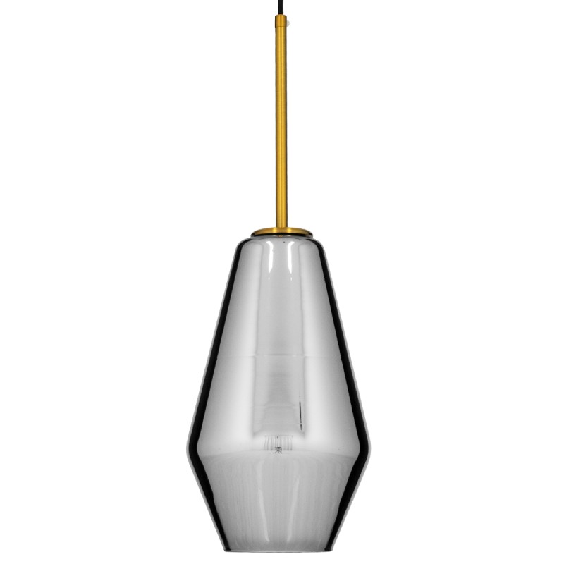 GLOBOSTAR® AMARIS 00874 Μοντέρνο Κρεμαστό Φωτιστικό Οροφής με Ντουί 1 x E27 AC 220-240V IP20 - Χρυσό Πλατίνα & Μαύρο Φιμέ - Μ17 x Π17 x Υ30cm