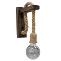 GLOBOSTAR® KENSI 00883 Boho Φωτιστικό Τοίχου - Απλίκα με Ντουί 1 x E27 AC 220-240V IP20 - Καφέ & Μπεζ - Μ7 x Π19 x Υ28cm