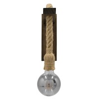 GLOBOSTAR® KENSI 00883 Boho Φωτιστικό Τοίχου - Απλίκα με Ντουί 1 x E27 AC 220-240V IP20 - Καφέ & Μπεζ - Μ7 x Π19 x Υ28cm