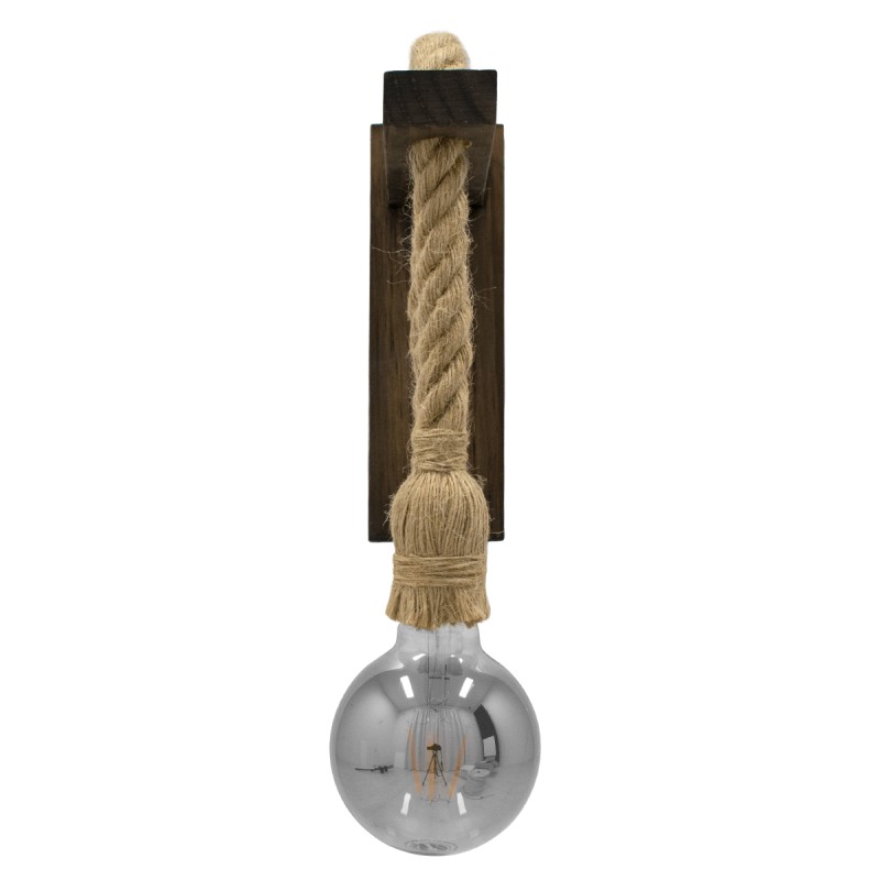 GLOBOSTAR® KENSI 00883 Boho Φωτιστικό Τοίχου - Απλίκα με Ντουί 1 x E27 AC 220-240V IP20 - Καφέ & Μπεζ - Μ7 x Π19 x Υ28cm