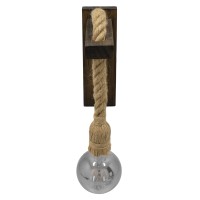 GLOBOSTAR® KENSI 00883 Boho Φωτιστικό Τοίχου - Απλίκα με Ντουί 1 x E27 AC 220-240V IP20 - Καφέ & Μπεζ - Μ7 x Π19 x Υ28cm