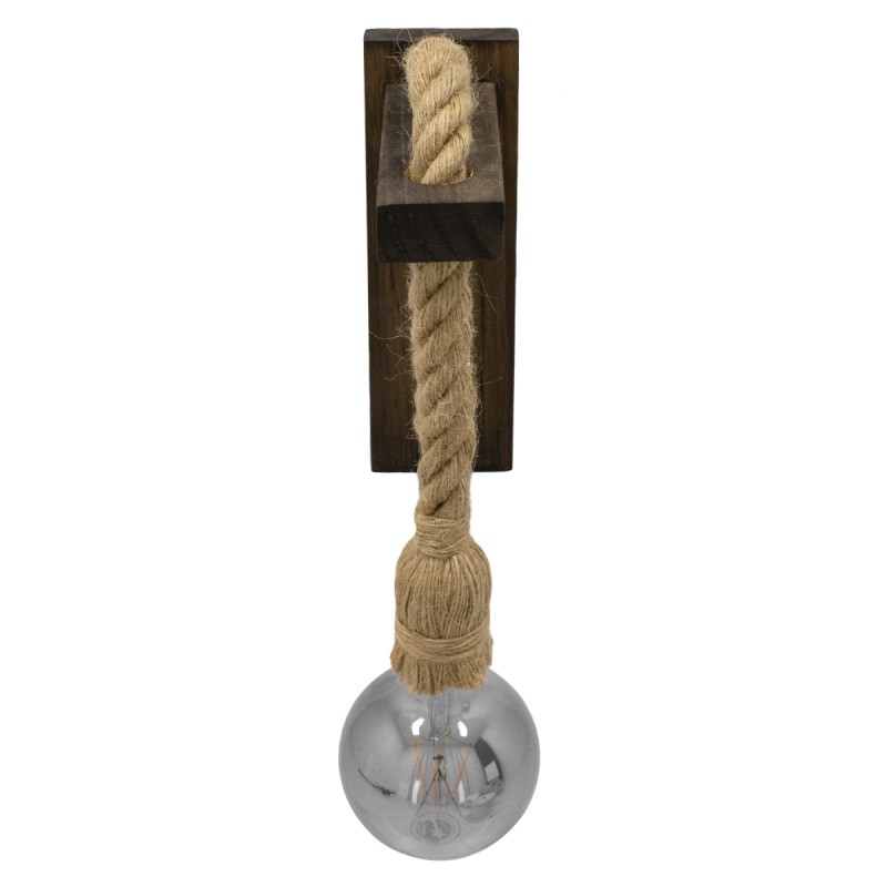 GLOBOSTAR® KENSI 00883 Boho Φωτιστικό Τοίχου - Απλίκα με Ντουί 1 x E27 AC 220-240V IP20 - Καφέ & Μπεζ - Μ7 x Π19 x Υ28cm