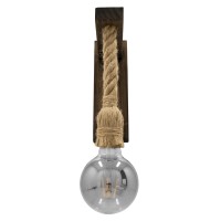 GLOBOSTAR® KENSI 00883 Boho Φωτιστικό Τοίχου - Απλίκα με Ντουί 1 x E27 AC 220-240V IP20 - Καφέ & Μπεζ - Μ7 x Π19 x Υ28cm